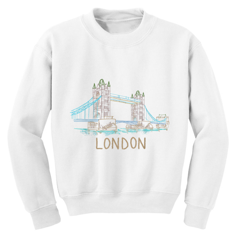 Tower Bridge London Unique Hand Drawn Art T Shirt Youth Sweatshirt by cm-arts | Artistshot