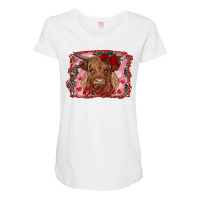 Be Mine Highland Cow Maternity Scoop Neck T-shirt | Artistshot