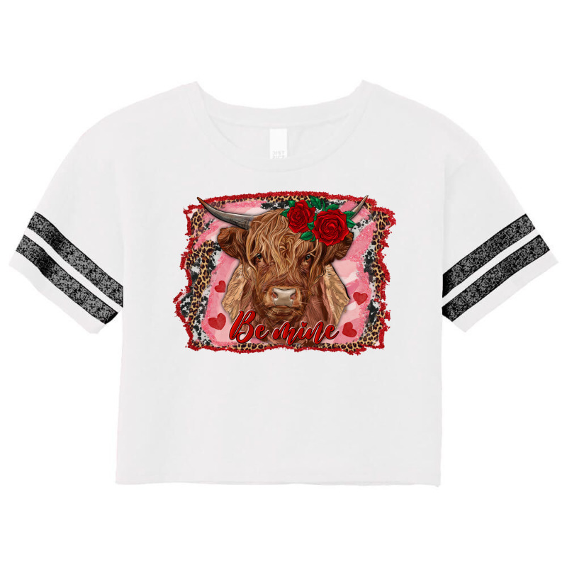 Be Mine Highland Cow Scorecard Crop Tee by AdoDesignShop | Artistshot