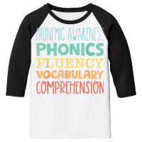 Reading Components Literacy Education Phonemic Awareness T Shirt Youth 3/4 Sleeve | Artistshot