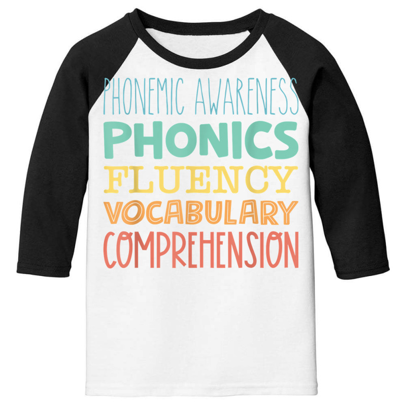 Reading Components Literacy Education Phonemic Awareness T Shirt Youth 3/4 Sleeve by relaehopoli | Artistshot