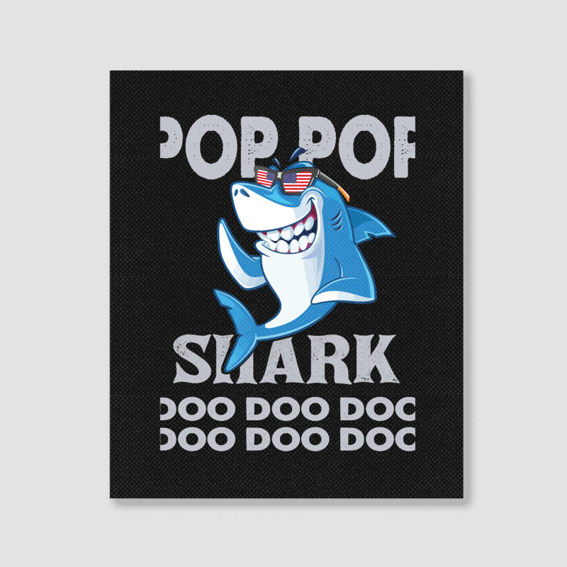 Pop Pop Shark   Pop Pop    Pop Pop Gif   Fahers Day    Pop Pop Birhday Portrait Canvas Print | Artistshot