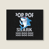 Pop Pop Shark   Pop Pop    Pop Pop Gif   Fahers Day    Pop Pop Birhday Landscape Canvas Print | Artistshot