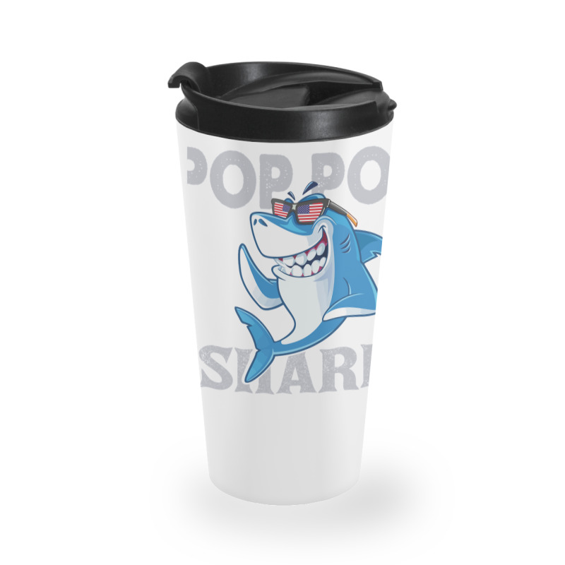 Pop Pop Shark   Pop Pop    Pop Pop Gif   Fahers Day    Pop Pop Birhday Travel Mug | Artistshot