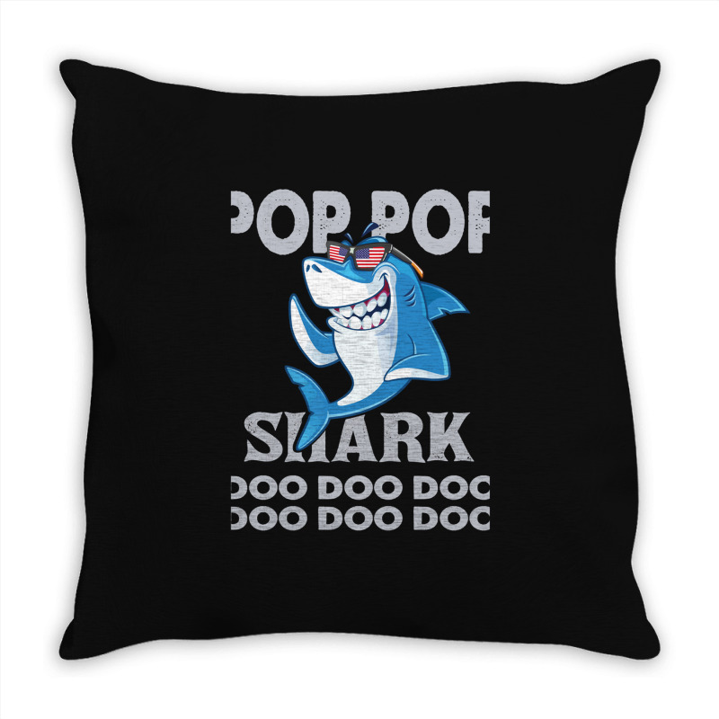 Pop Pop Shark   Pop Pop    Pop Pop Gif   Fahers Day    Pop Pop Birhday Throw Pillow | Artistshot