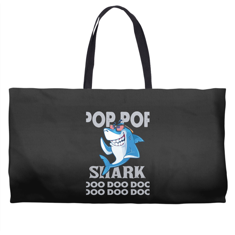 Pop Pop Shark   Pop Pop    Pop Pop Gif   Fahers Day    Pop Pop Birhday Weekender Totes | Artistshot