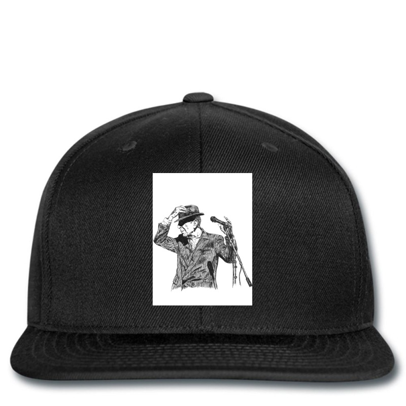 Leonard Cohen Original Hand Drawn Ink Print Printed hat by MarlonChristopherMoyer | Artistshot