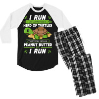 I Run I'm Slower Than A Herd Of Turtles Peanut Butter Men's 3/4 Sleeve Pajama Set | Artistshot