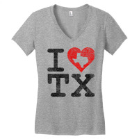 I Love Texas I Heart Tx Flag The Lonestar State Love Pride T Shirt Women's V-neck T-shirt | Artistshot