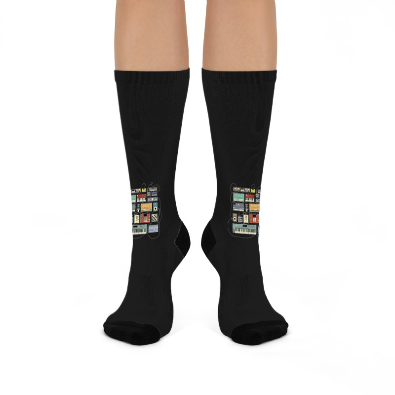 Electronic Musician Synthesizers And Drum Machine Dj Crew Socks | Artistshot