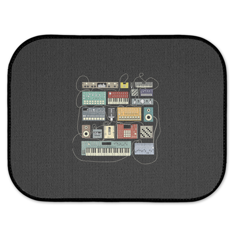 Electronic Musician Synthesizers And Drum Machine Dj Rear Car Mat | Artistshot