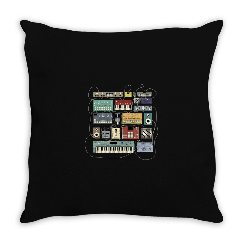 Electronic Musician Synthesizers And Drum Machine Dj Throw Pillow | Artistshot