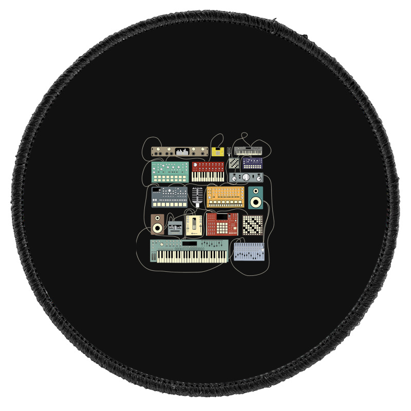 Electronic Musician Synthesizers And Drum Machine Dj Round Patch | Artistshot