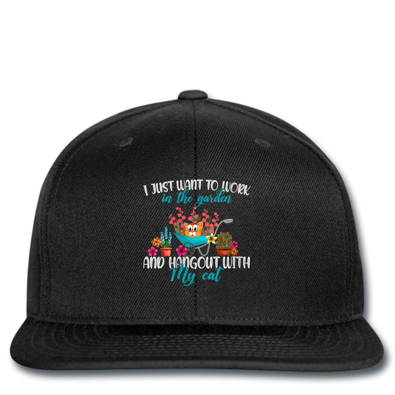 Womens I Just Want To Work In The Garden And Hang Out With My Cat V Ne Printed hat by cm-arts | Artistshot