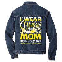 I Wear Yellow For My Mom Endometriosis Awareness T Shirt Men Denim Jacket | Artistshot