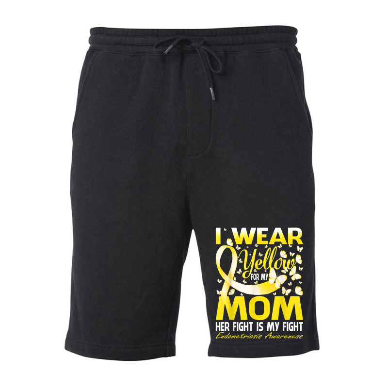 I Wear Yellow For My Mom Endometriosis Awareness T Shirt Fleece Short by cm-arts | Artistshot