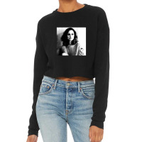 Natalie Portman Black & White Portrait (linocut) Cropped Sweater | Artistshot