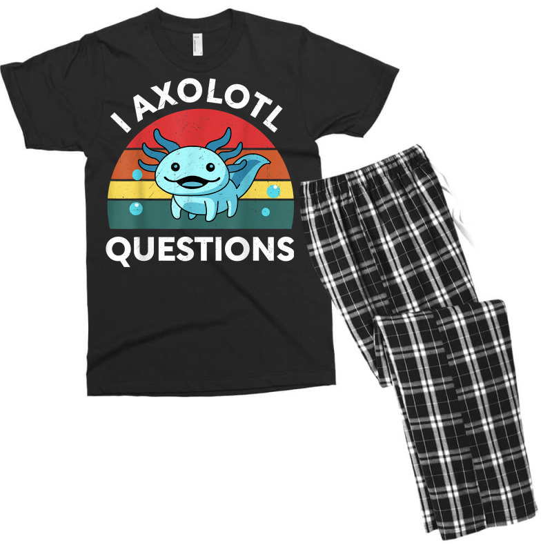 Retro Anime Shirt I Axolotl Questions Amine Lovers Gift T Shirt Men's T-shirt Pajama Set by lazhehurezhu | Artistshot