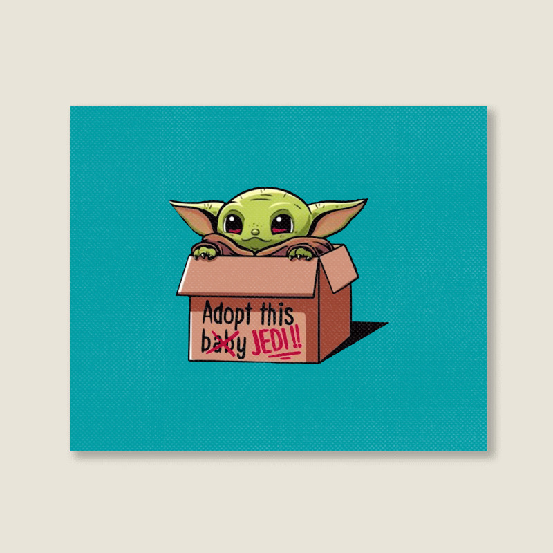 Adopt A Baby Mandalorian Baby Yoda Landscape Canvas Print by paulscott Art | Artistshot