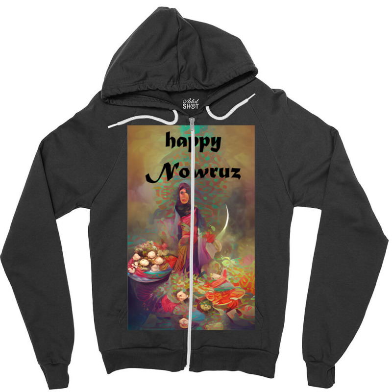 Nowruz - Art Made By Ai Zipper Hoodie | Artistshot