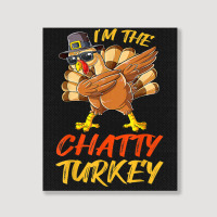 Chatty Turkey Matching Family Group Thanksgiving Party Portrait Canvas Print | Artistshot