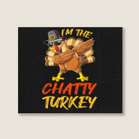 Chatty Turkey Matching Family Group Thanksgiving Party Landscape Canvas Print | Artistshot