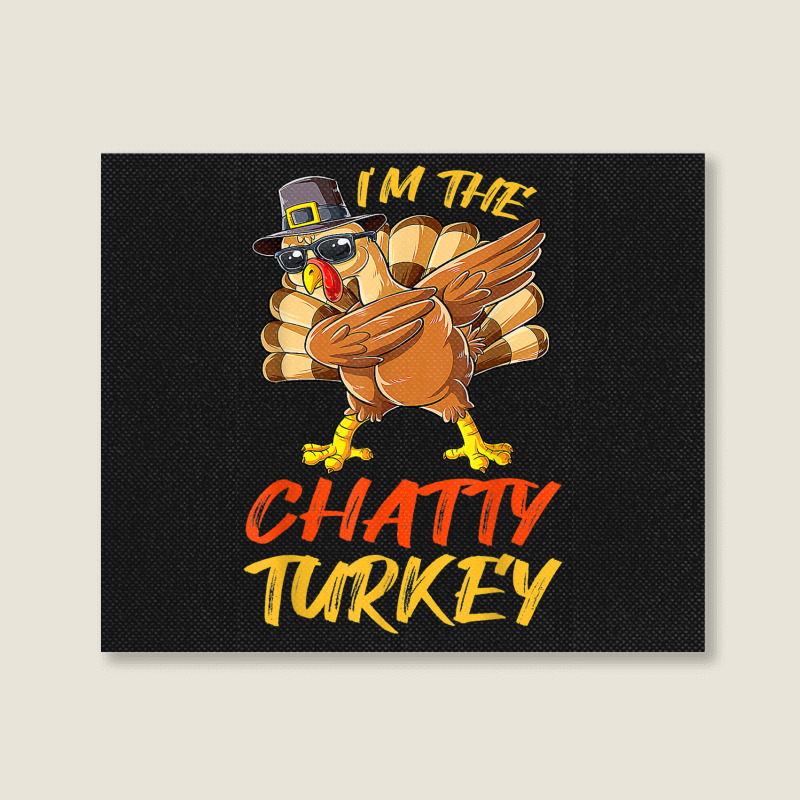 Chatty Turkey Matching Family Group Thanksgiving Party Landscape Canvas Print | Artistshot