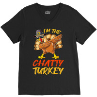 Chatty Turkey Matching Family Group Thanksgiving Party V-neck Tee | Artistshot