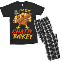 Chatty Turkey Matching Family Group Thanksgiving Party Men's T-shirt Pajama Set | Artistshot