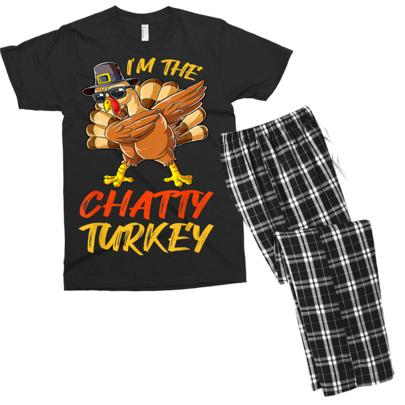 Chatty Turkey Matching Family Group Thanksgiving Party Men's T-shirt Pajama Set | Artistshot