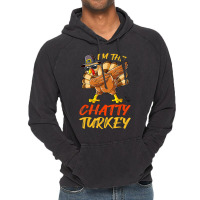 Chatty Turkey Matching Family Group Thanksgiving Party Vintage Hoodie | Artistshot