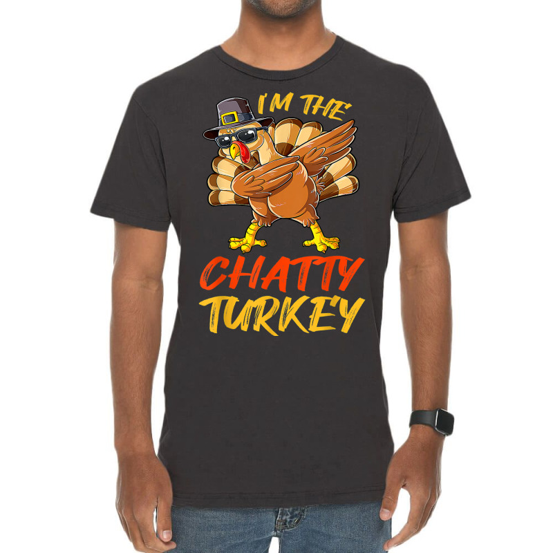 Chatty Turkey Matching Family Group Thanksgiving Party Vintage T-shirt | Artistshot