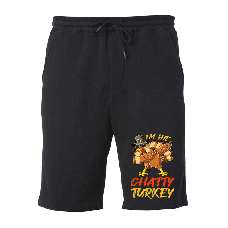 Chatty Turkey Matching Family Group Thanksgiving Party Fleece Short | Artistshot