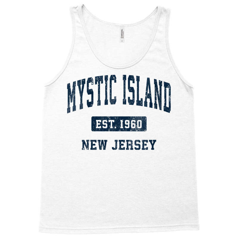 Womens Mystic Island New Jersey Nj Vintage Athletic Sports Design V Ne Tank Top by cm-arts | Artistshot