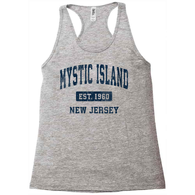 Womens Mystic Island New Jersey Nj Vintage Athletic Sports Design V Ne Racerback Tank by cm-arts | Artistshot