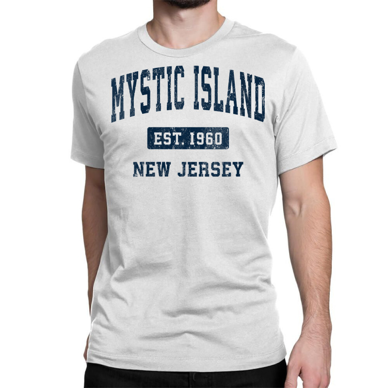 Womens Mystic Island New Jersey Nj Vintage Athletic Sports Design V Ne Classic T-shirt by cm-arts | Artistshot