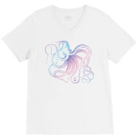 Octopus Shirt Cool Vintage Marine Biologist Ocean Sea Life 1 T Shirt V-neck Tee | Artistshot