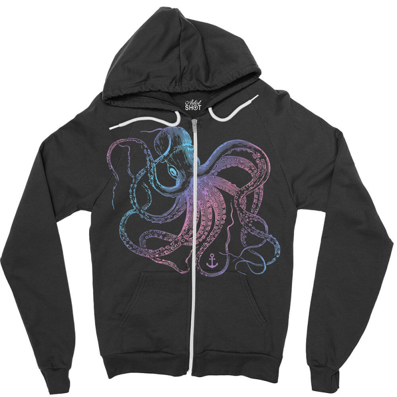 Octopus Shirt Cool Vintage Marine Biologist Ocean Sea Life 1 T Shirt Zipper Hoodie | Artistshot