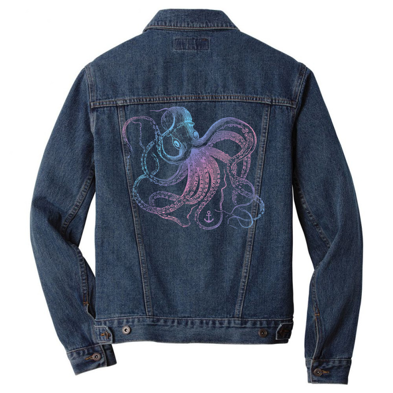 Octopus Shirt Cool Vintage Marine Biologist Ocean Sea Life 1 T Shirt Men Denim Jacket | Artistshot