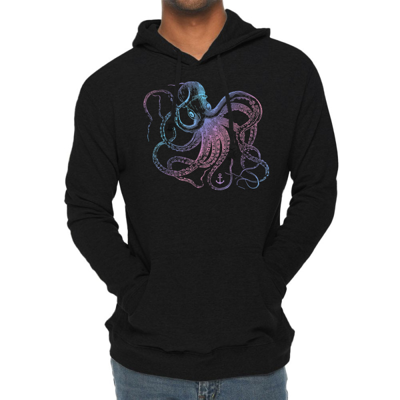 Octopus Shirt Cool Vintage Marine Biologist Ocean Sea Life 1 T Shirt Lightweight Hoodie | Artistshot