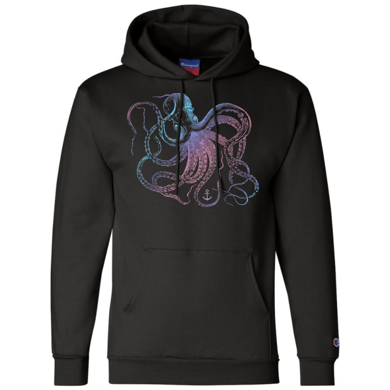 Octopus Shirt Cool Vintage Marine Biologist Ocean Sea Life 1 T Shirt Champion Hoodie | Artistshot