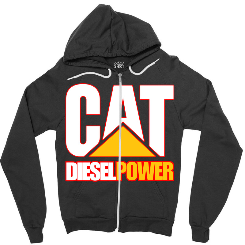 Cat Diesel Power Zipper Hoodie by vendraqidas | Artistshot