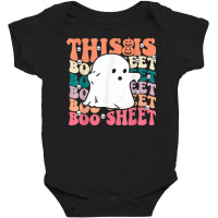 This Is Boo Sheet, Ghost Skull Pumpkin Halloween Retro T Shir Baby Bodysuit | Artistshot