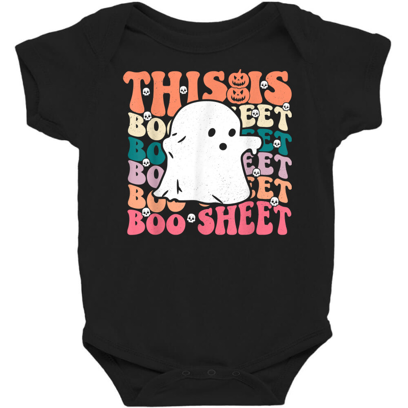 This Is Boo Sheet, Ghost Skull Pumpkin Halloween Retro T Shir Baby Bodysuit | Artistshot