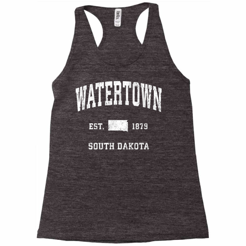 Watertown South Dakota Sd Vintage Athletic Sports Design T Shirt Racerback Tank by cm-arts | Artistshot