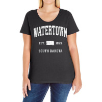 Watertown South Dakota Sd Vintage Athletic Sports Design T Shirt Ladies Curvy T-shirt | Artistshot