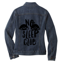 A Girl Who Loves No Sleep Club Cute Photographic Ladies Denim Jacket | Artistshot