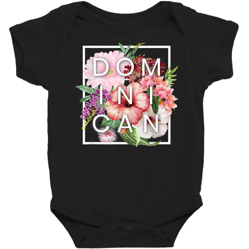 Flowers Of Dominican Republic Word Art   Dominican Pride T Shirt Baby Bodysuit by cm-arts | Artistshot