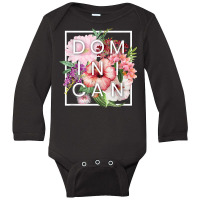 Flowers Of Dominican Republic Word Art   Dominican Pride T Shirt Long Sleeve Baby Bodysuit | Artistshot