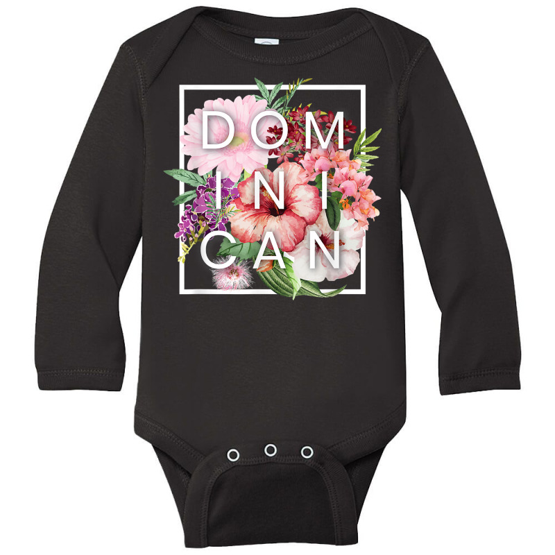 Flowers Of Dominican Republic Word Art   Dominican Pride T Shirt Long Sleeve Baby Bodysuit by cm-arts | Artistshot